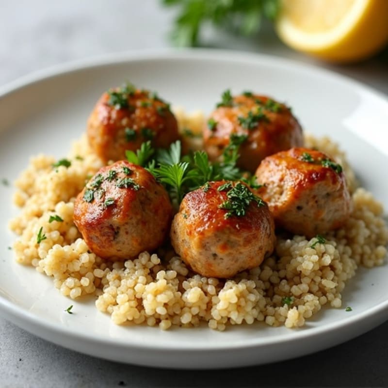Lean Greek-Style Turkey Meatballs with Quinoa