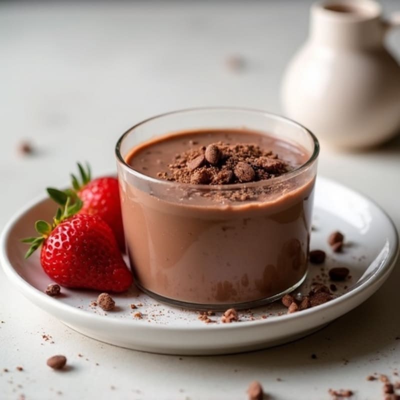 Silky Chocolate Protein Pudding with Chia Seeds