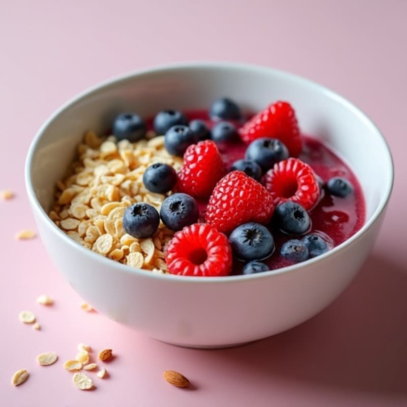 Oatmeal Protein Bowl with Whey and Mixed Berries