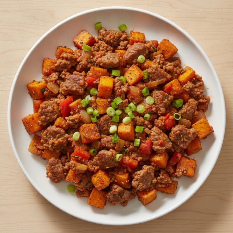 Sweet Potato Ground Beef Hash