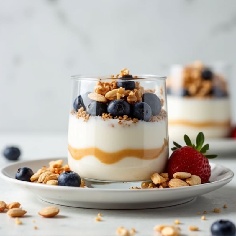 Vanilla Greek Yogurt Protein Parfait with Almonds