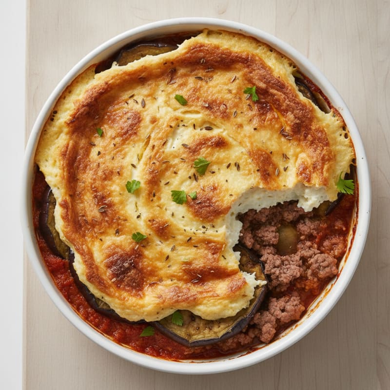 Beef and Eggplant Moussaka Bake