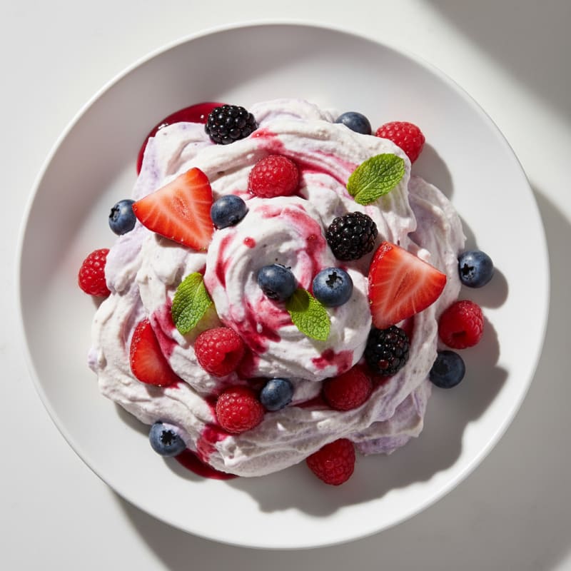Greek Yogurt Protein Mousse with Mixed Berries