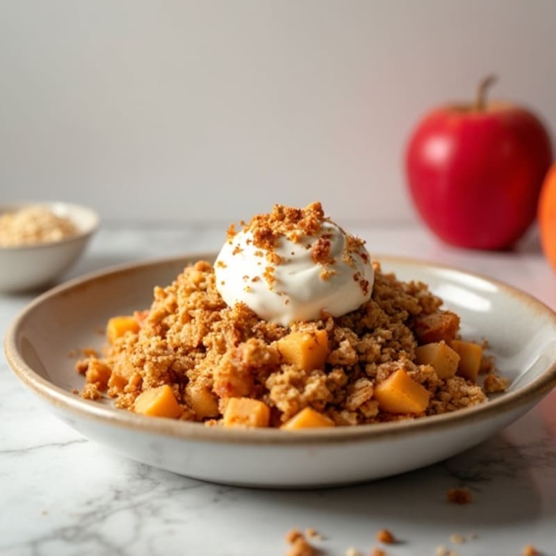 Cinnamon-Spiced Oat and Almond Apple Crumble