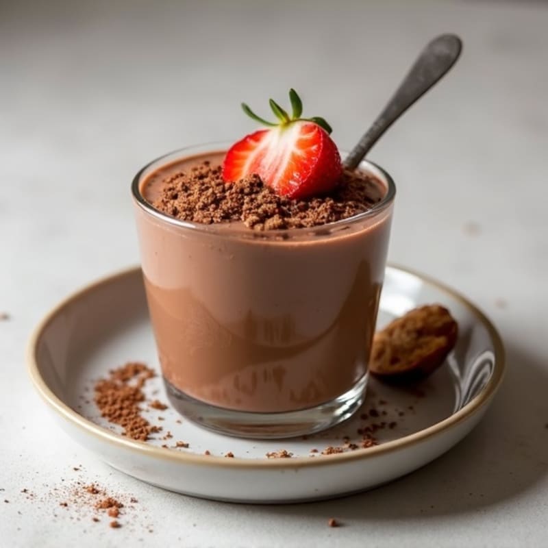Silky Chocolate Protein Pudding with Almond Butter