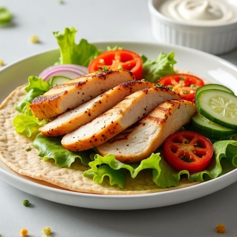 Fresh Grilled Chicken Whole Wheat Wrap with Crispy Vegetables