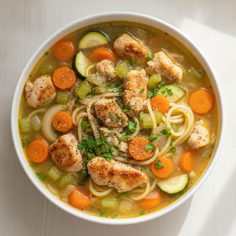 Hearty Savory Chicken and Vegetable Soup