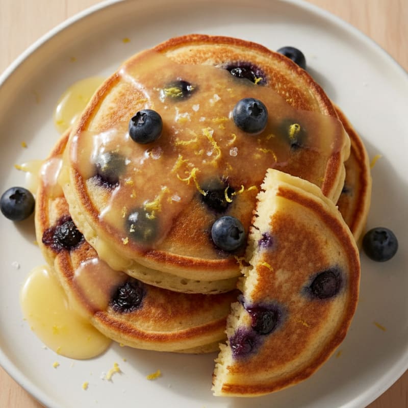 Blueberry Ricotta Pancakes with Lemon Zest