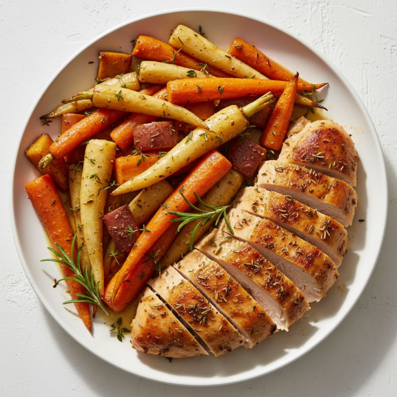 Herb-Roasted Chicken and Root Vegetables