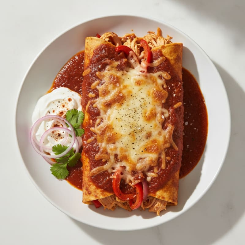 Chicken Enchiladas with Red Sauce