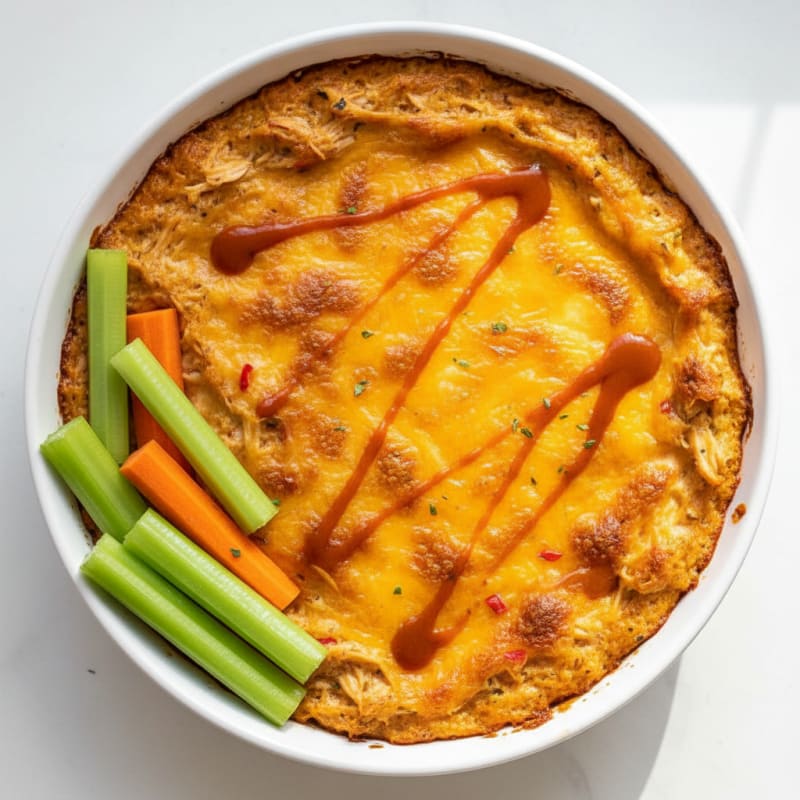 Creamy Buffalo Chicken Dip Bake