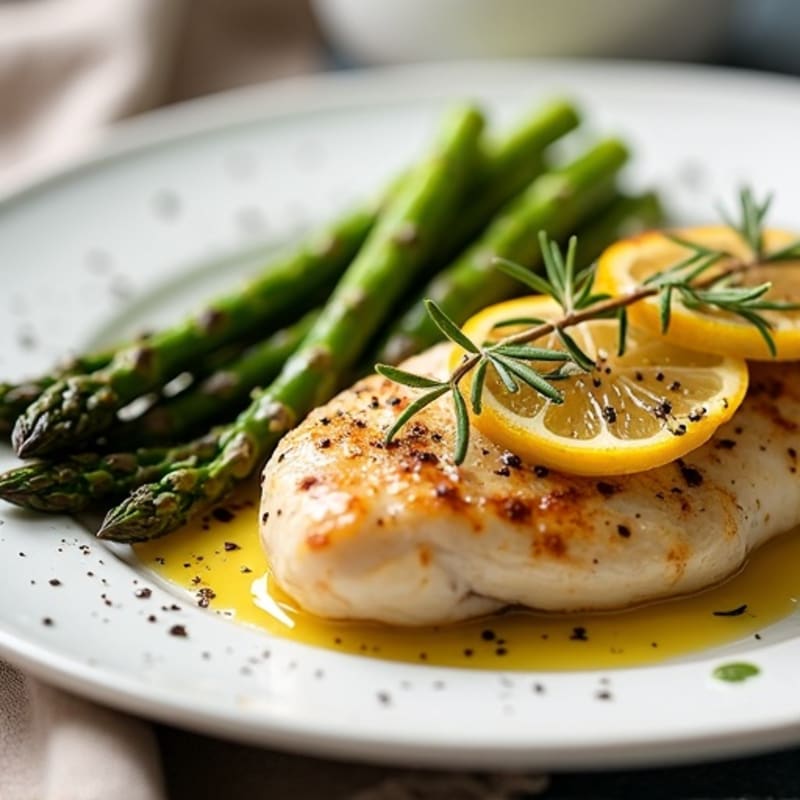Lemon-Herb Roasted Chicken Breast with Roasted Asparagus