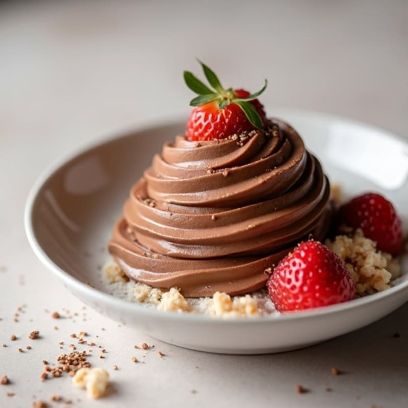 Silky Chocolate Protein Mousse with Almond Butter Swirl