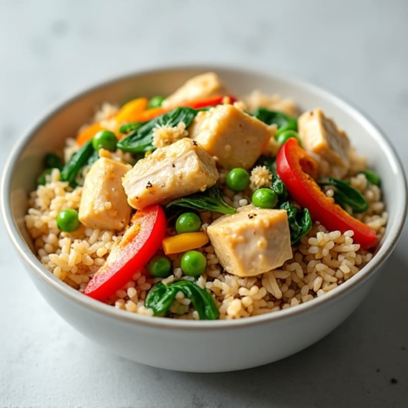Creamy Coconut Chicken and Vegetable Brown Rice