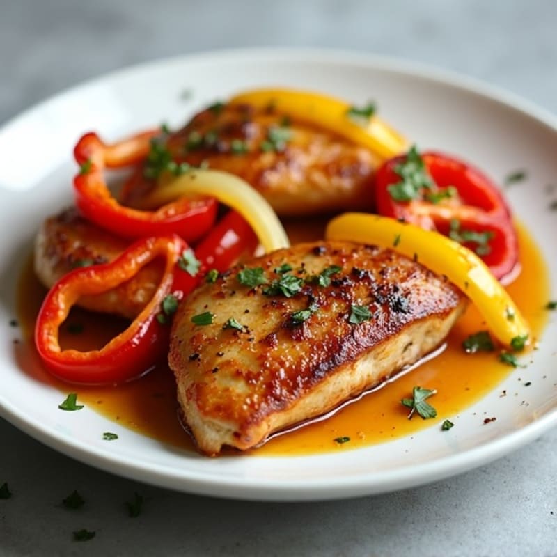 Juicy Cajun Chicken with Roasted Bell Peppers and Onions