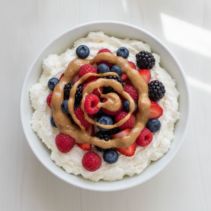 Silky Greek Yogurt Protein Mousse with Mixed Berries