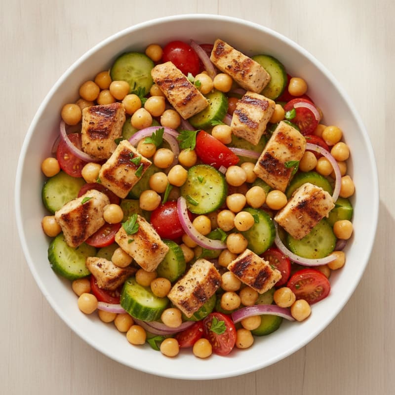 Mediterranean Chickpea Salad with Lemon-Herb Vinaigrette
