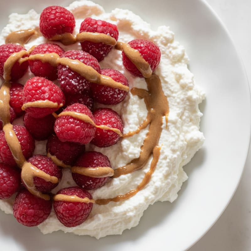 Silky Greek Yogurt Protein Mousse with Raspberries