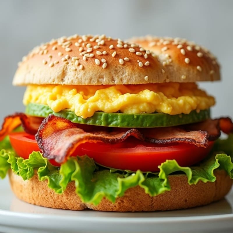 Creamy Avocado, Crispy Bacon, Fresh Tomato and Lettuce Whole Grain Sandwich