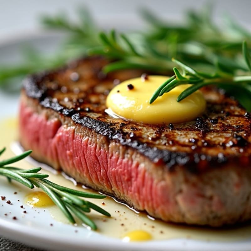 Herb-Crusted Pan-Seared Steak with Garlic Butter