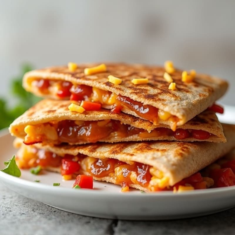 Crispy Whole Wheat BBQ Chicken Quesadilla