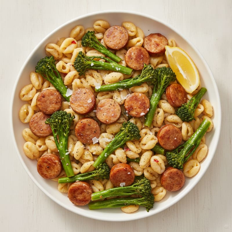 Chicken Sausage Orecchiette with Broccoli Rabe