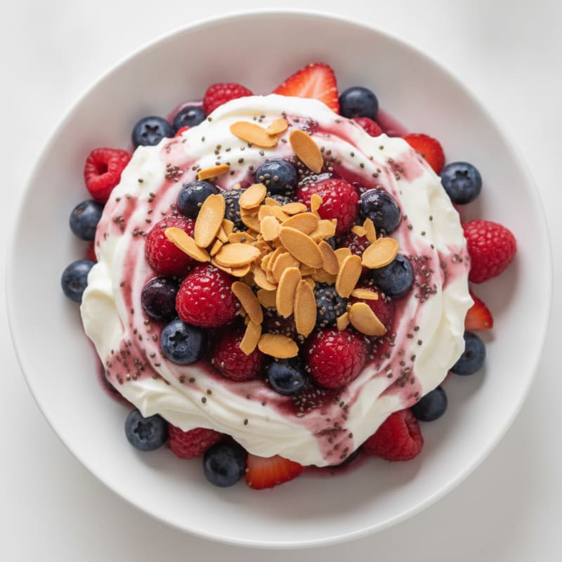 Greek Yogurt Protein Parfait with Mixed Berries