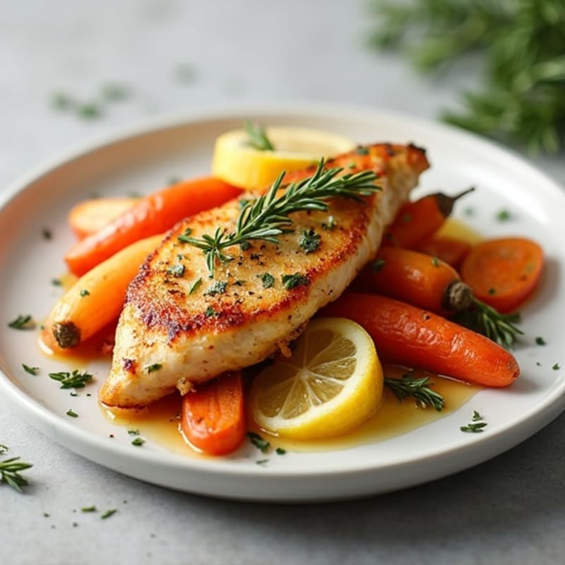 Crispy Lemon-Herb Chicken with Roasted Root Vegetables