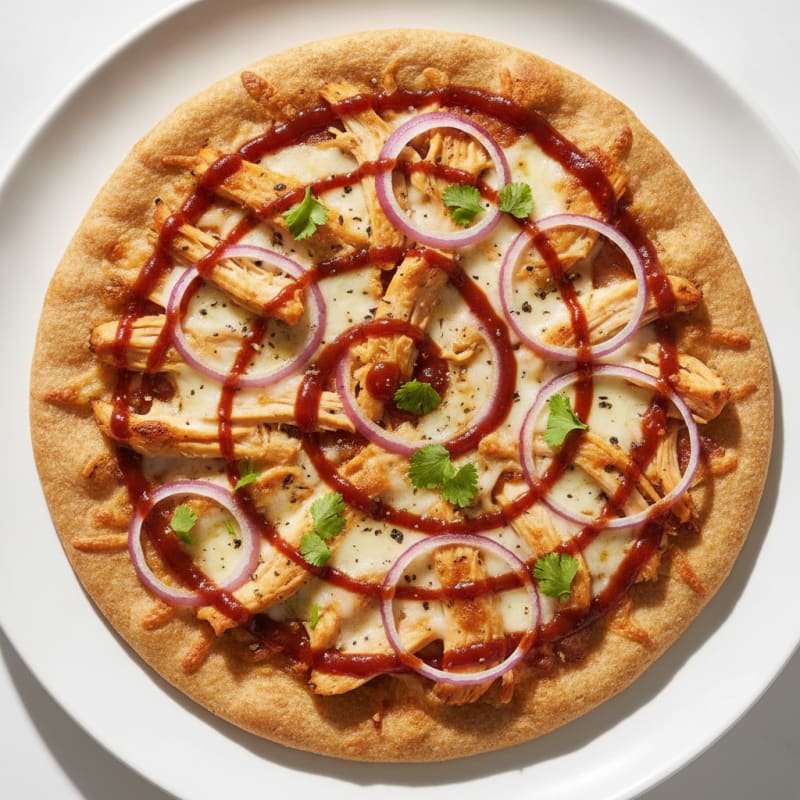 High-Protein BBQ Chicken Pizza with Red Onion