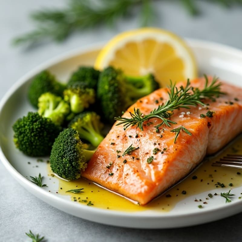 Lemon-Dill Baked Salmon with Roasted Broccoli