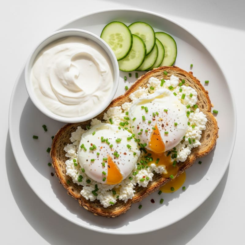 Savory Egg Toast with Cottage Cheese