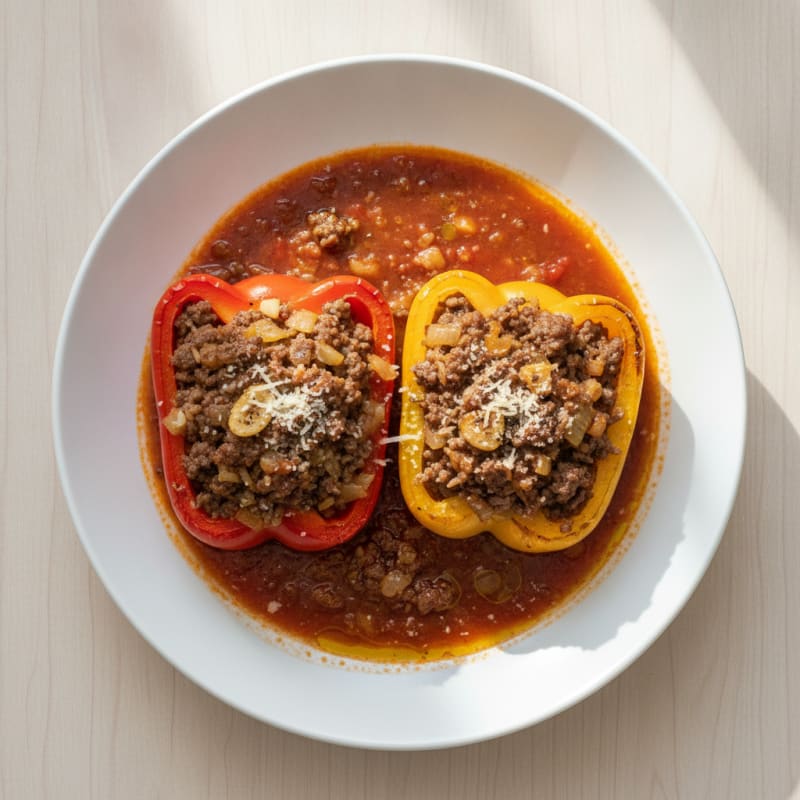 Ground Beef and Rice Stuffed Peppers