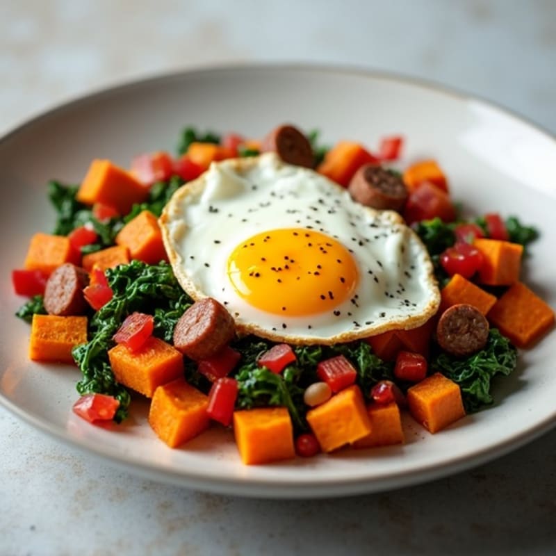Protein-Packed Sweet Potato Hash with Eggs