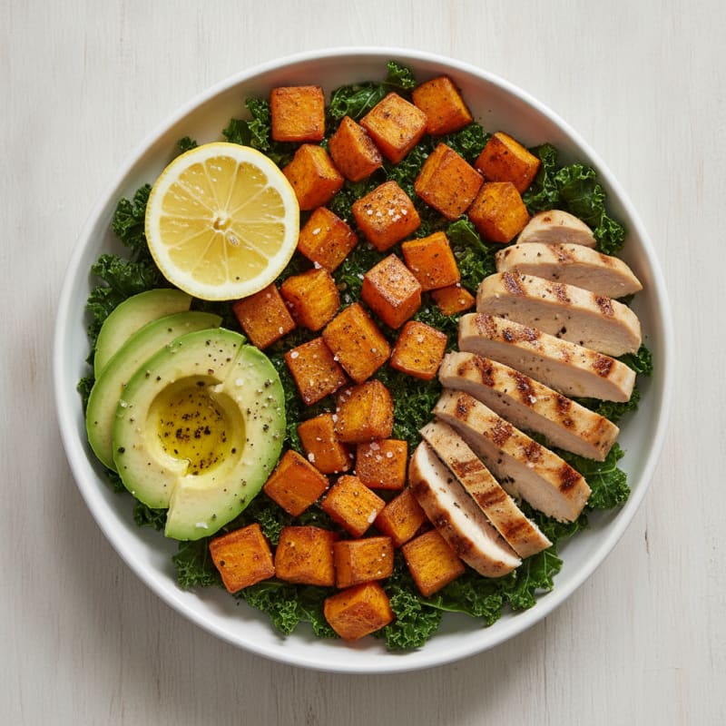 Roasted Sweet Potato and Avocado Bowl