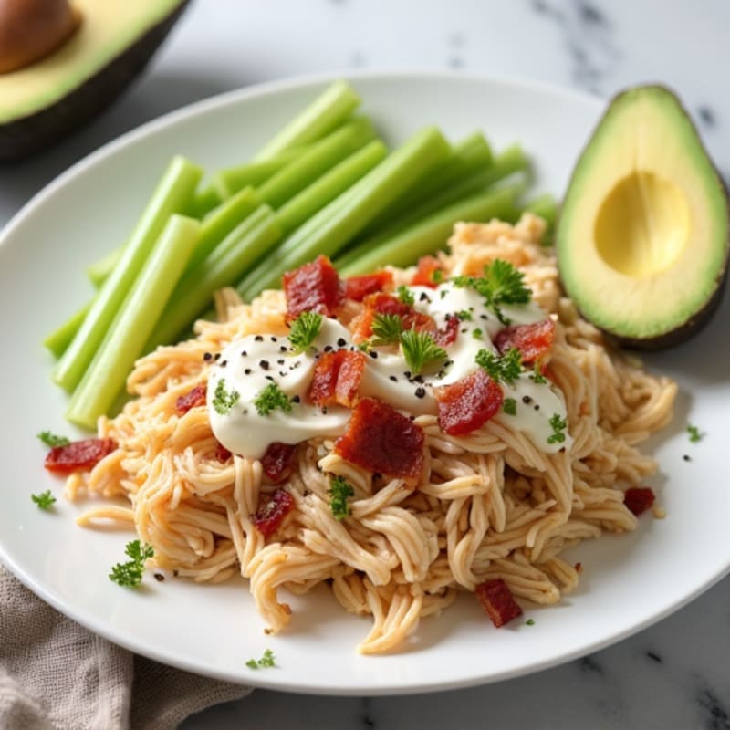Creamy Ranch Shredded Chicken with Bacon