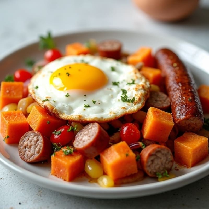 Protein-Packed Sweet Potato Hash with Eggs