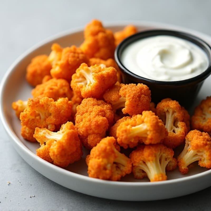 Crispy Buffalo Cauliflower with Creamy Ranch Dip