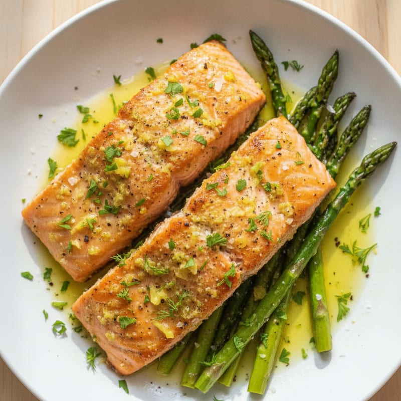 Lemon Herb Grilled Salmon with Asparagus