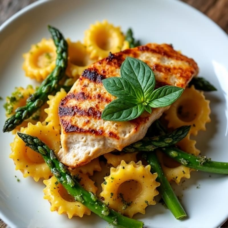 Silky Sweet Potato Gnocchi with Roasted Asparagus and Fresh Pesto