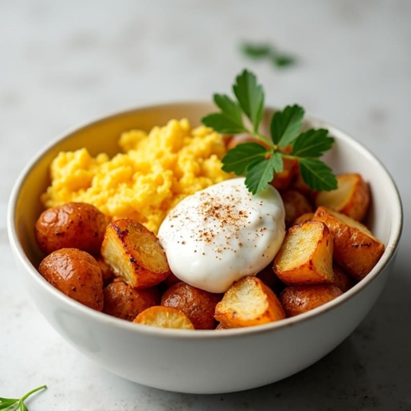 Protein-Packed Crispy Potato Bowl with Greek Yogurt