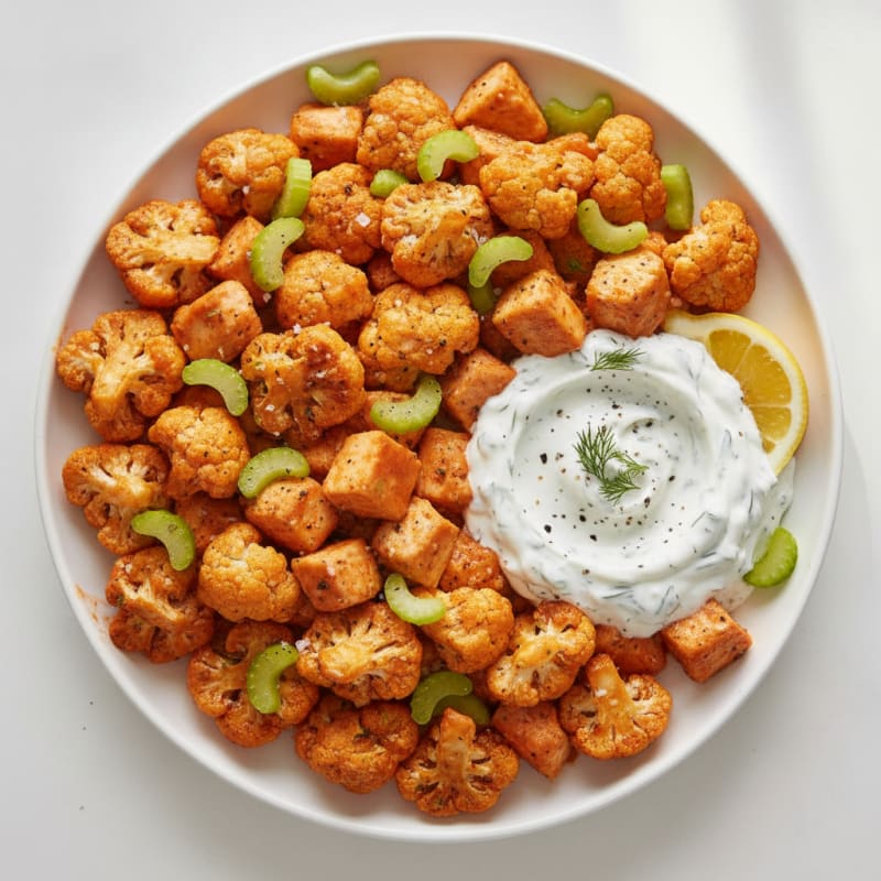 Buffalo Cauliflower Bites with Ranch Dip