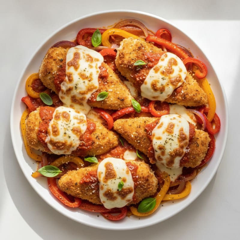 Sheet Pan Chicken Parmesan Pizza-Style
