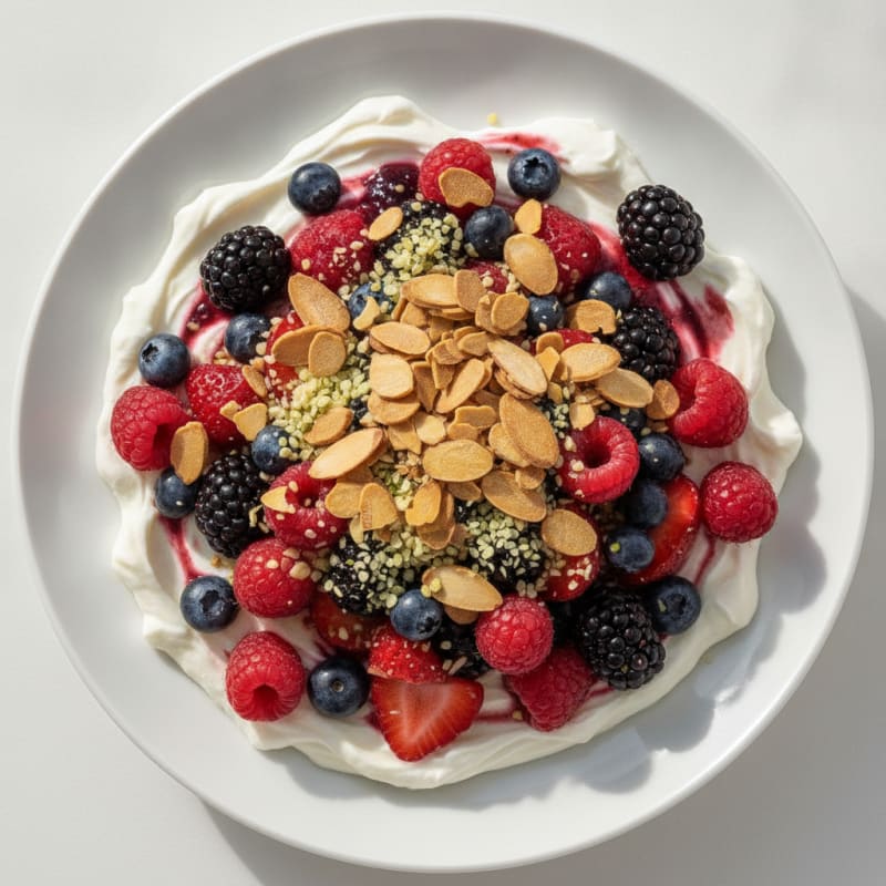 Greek Yogurt Protein Parfait with Mixed Fruit