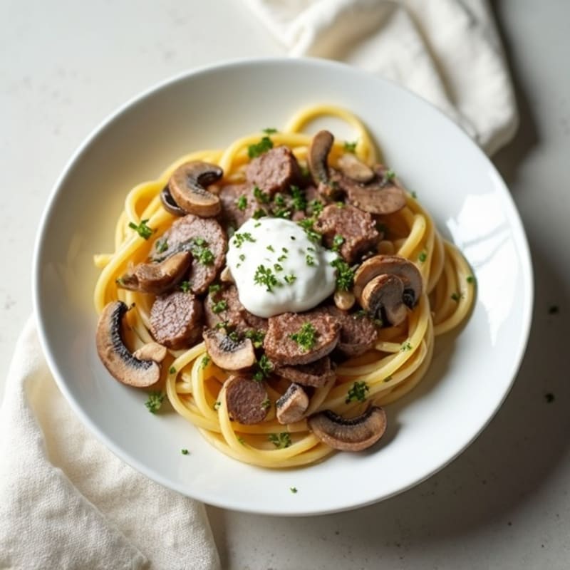 Creamy Greek Yogurt Beef Stroganoff with Mushrooms