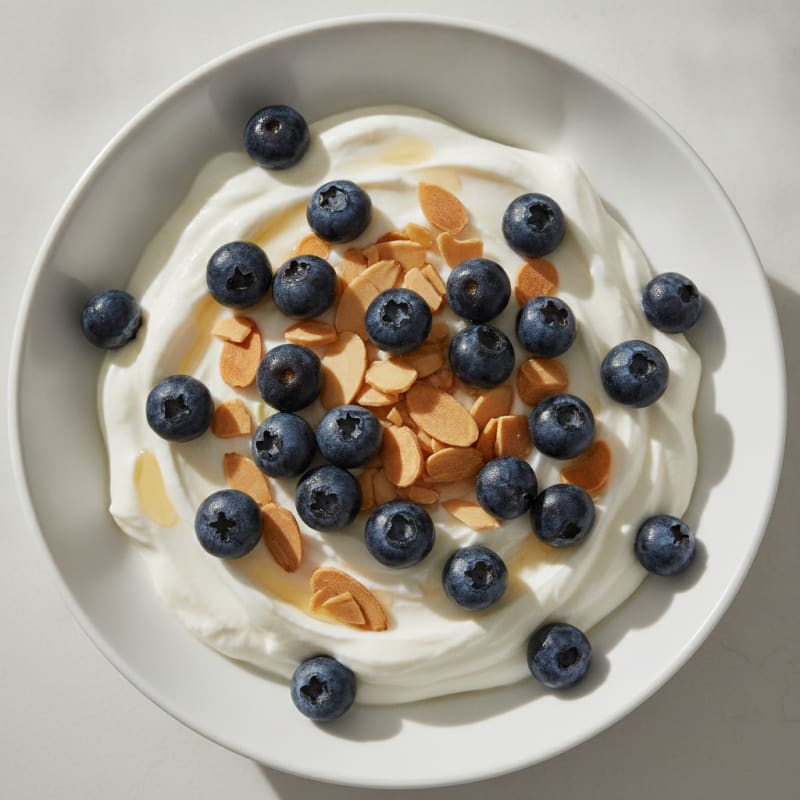 Creamy Greek Yogurt Bowl with Protein Powder and Almonds