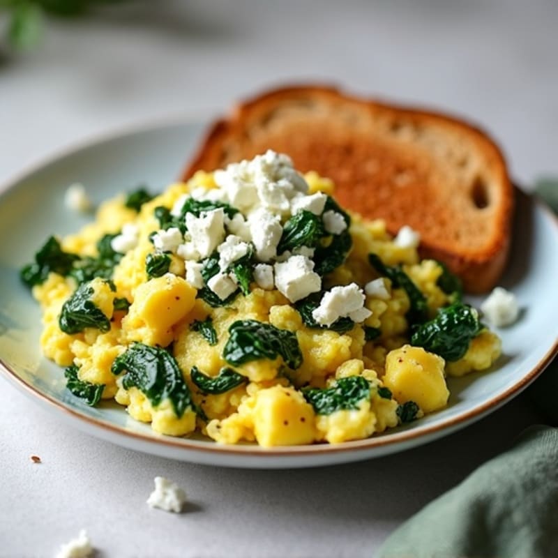 Protein-Packed Spinach and Feta Egg White Scramble