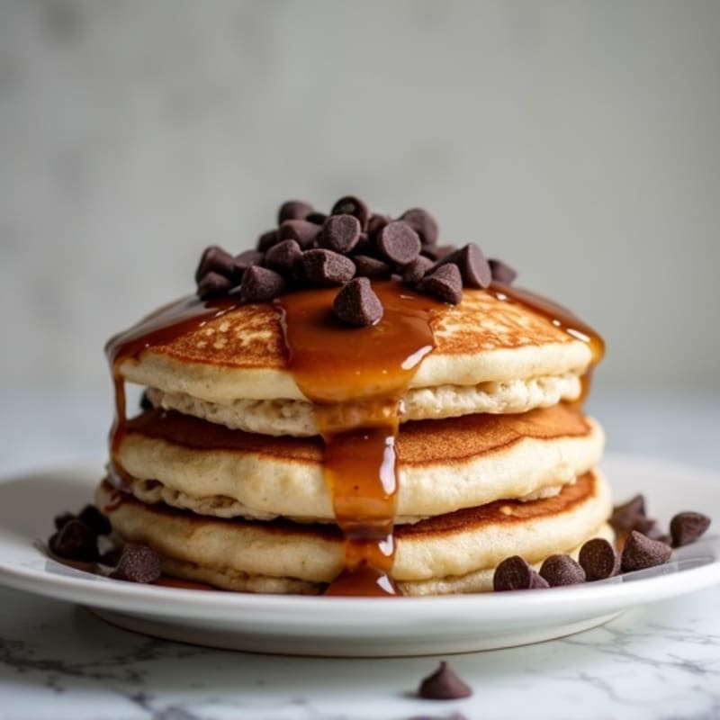 High-Protein Fluffy Chocolate Chip Pancakes