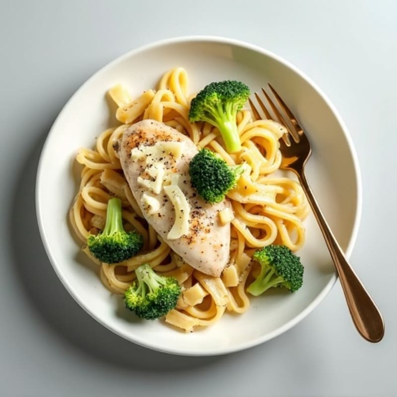 Healthy Creamy Chicken Alfredo Pasta