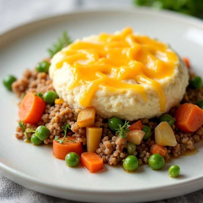 Lean Ground Turkey and Vegetable Shepherd's Pie with Creamy Cauliflower Mash
