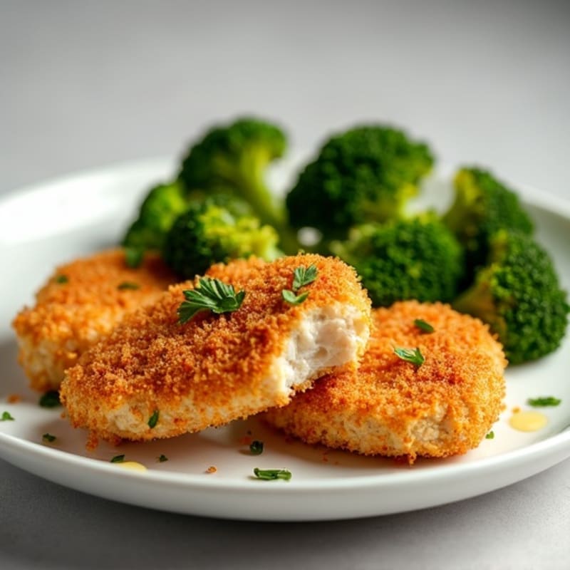 Crispy Baked Chicken Tenders with Roasted Broccoli